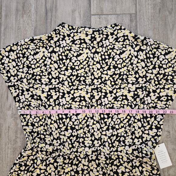 Eloquii Black and Yellow Floral Midi Dress - Picture 4 of 9